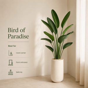 Bird of Paradise in Modern Floor Planter